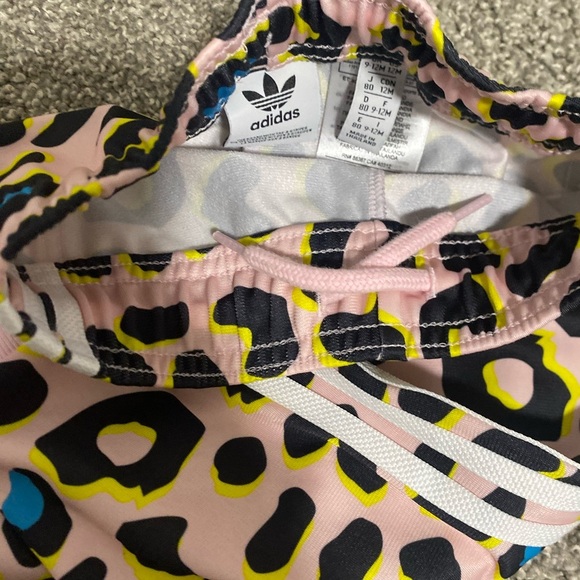 Adidas Tracksuit Leopard Animal Print Track Pants Girls Baby Size 12M - Picture 4 of 5